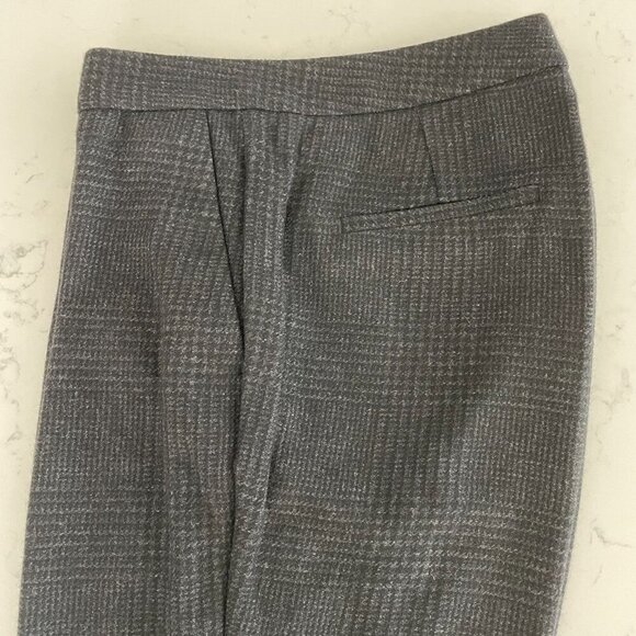 Massimo Dutti Wool Alpaca Blend Houndstooth Pattern Subtle Flare Pants Grey Sz 8 - Picture 11 of 13
